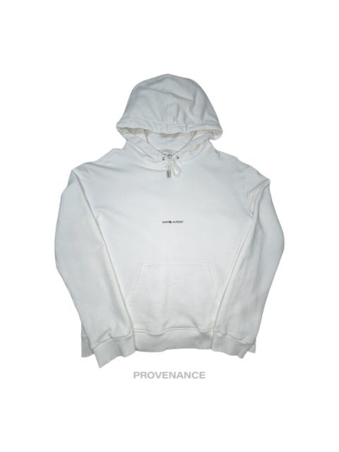 SAINT LAURENT Saint Laurent Paris SLP Logo Hoodie - White