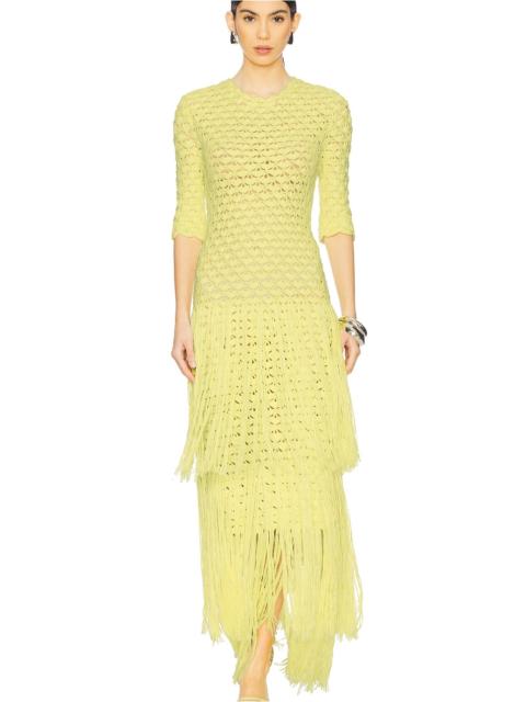Alejandra Alonso Rojas Crochet Dress With Fringe