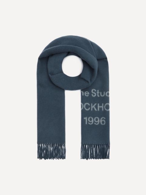 Acne Studios Logo Jacquard Faded Indigo Scarf