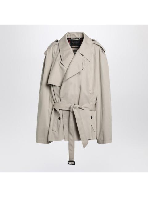 BALENCIAGA Balenciaga Beige Cropped Trench Coat In Cotton Twill Women