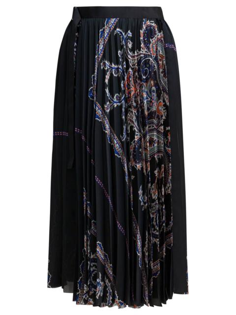 sacai Sacai Pleated skirt with paisley print