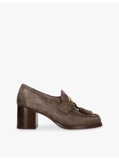 Valentino VLogo 60 Suede Heeled Loafers