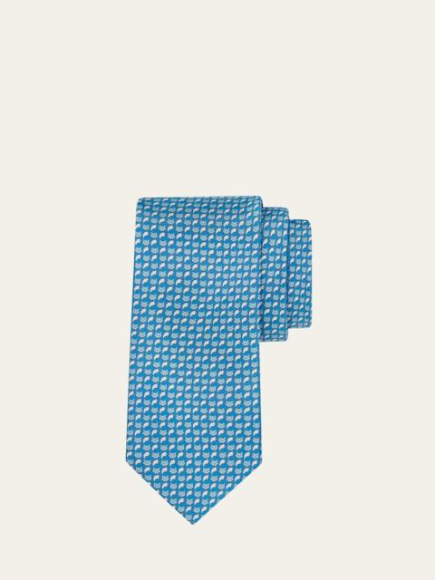 FERRAGAMO Men's Fox Micro-Print Tie