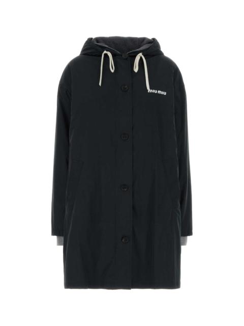 Miu Miu Miu Miu Women Black Polyester Blend Parka