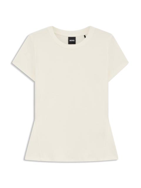 BOSS COTTON-CREPE T-SHIRT WITH LUSTROUS PIPING
