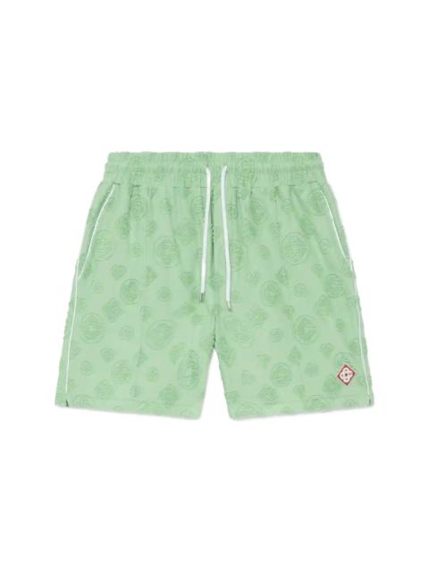 CASABLANCA MONOGRAM-PATTERN TRACK SHORTS