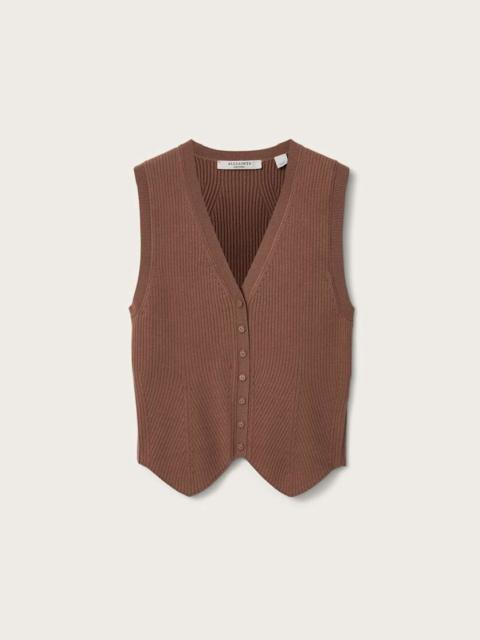 ALLSAINTS CRUZ RIBBED KNITTED WAISTCOAT