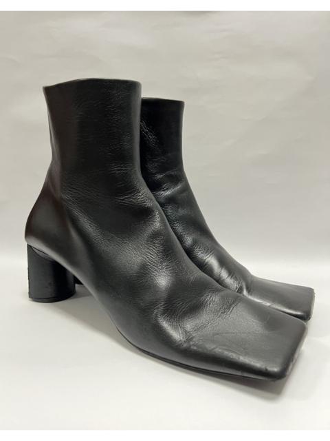 BALENCIAGA Balenciaga - Square Toe Leather Ankle Boots