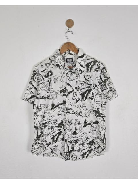 PPFM PPFM button up cartoon comic style shirt