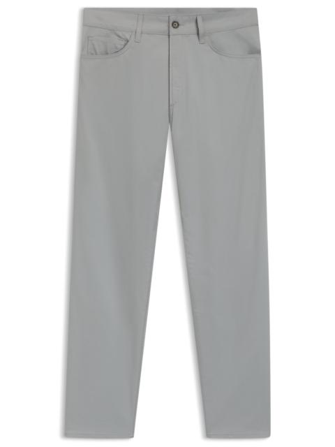 BOSS SLIM-FIT TROUSERS IN COTTON, SILK AND STRETCH