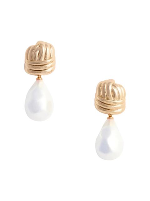 self-portrait Knot Pearl Earrings