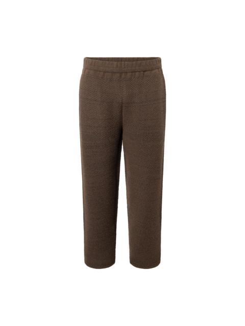 ISSEY MIYAKE RUSTIC KNIT PANTS - BROWN