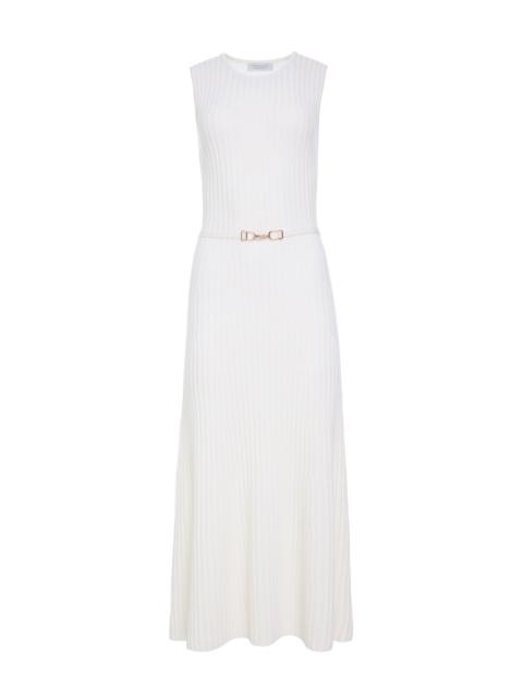 GABRIELA HEARST Meier Knit Midi Dress in Ivory Merino Wool Cashmere