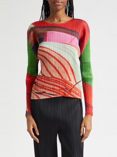 Pleats Please Issey Miyake Pleats Please Issey Miyake City Collage Pleated Top in Red X Green at Nordstrom