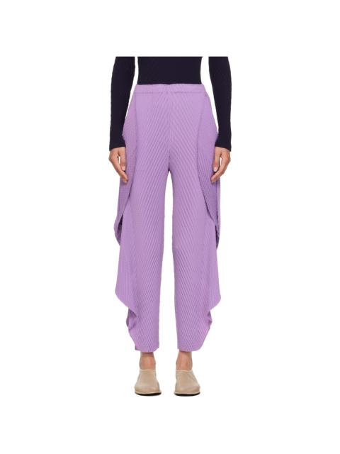 Purple Orbicular Pleats Trousers