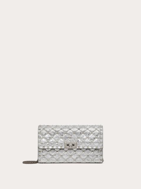 Valentino ROCKSTUD SPIKE METALLIC LAMBSKIN SHOULDER BAG