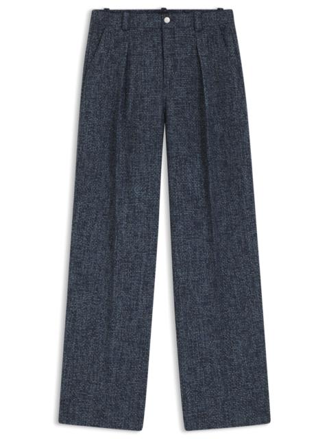 BOSS WIDE-LEG TROUSERS IN STRETCH TWEED