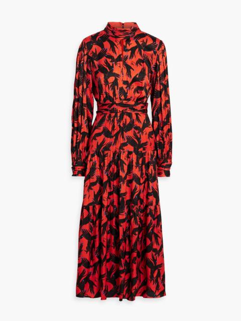 DIANE VON FURSTENBERG Sai tiered printed jacquard midi dress