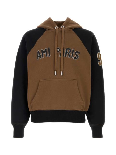 AMI Paris Ami Men Brown Cotton Sweatshirt
