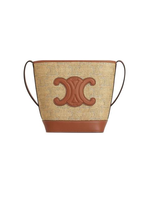 CELINE CELINE Natural/Brown Triomphe Bucket Bag New And Authentic