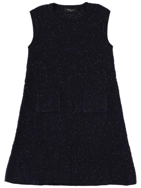 FABIANA FILIPPI COTTON BOUCLÉ MINI DRESS WITH SEQUINS