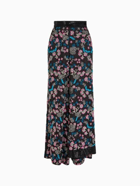GIORGIO ARMANI SILK CULOTTES WITH A FLORAL MOTIF