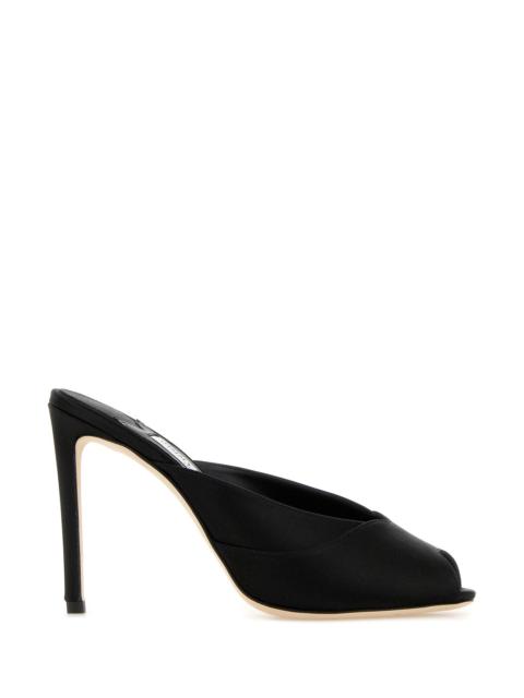 JIMMY CHOO Black satin Brigitte mules
