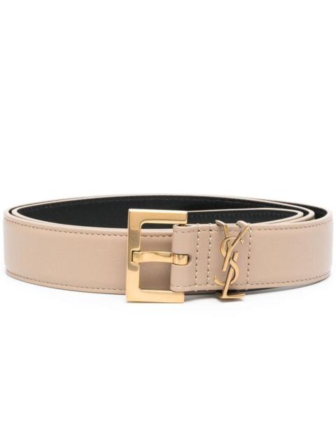 SAINT LAURENT Saint Laurent Women Cassandre Belt With Square Buckle In Smooth Leather