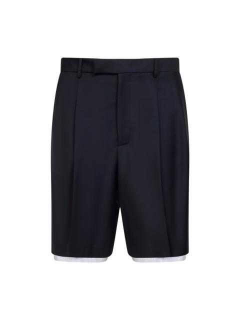 Jil Sander Jil Sander Men Blue Wool Canvas Double-Layer Shorts