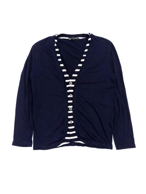 Other Designers RARE! DOUBLE NEEDLE SAILOR STRIPES STYLE CARDIGAN