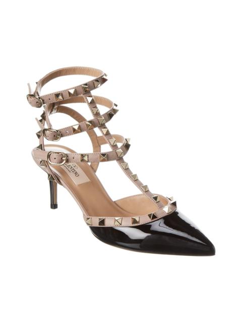 Valentino Valentino Rockstud Caged 65 Patent Ankle Strap Pump