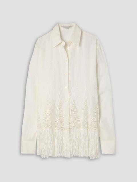 Stella McCartney Macramé-trimmed fil coupé crepe shirt