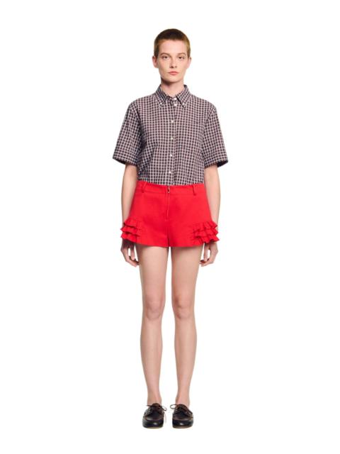 Sandro SANDRO Flared ruffled shorts at Nordstrom