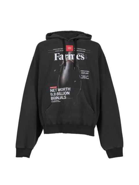 doublet FARMES MAGAZINE COVER HOODIE / BLK