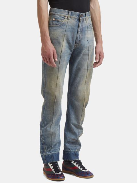 GUCCI Distressed Stone Washed Jeans