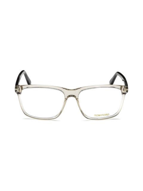 TOM FORD TOM FORD 56mm Blue Block Optical Glasses in Grey/Striped Blue at Nordstrom