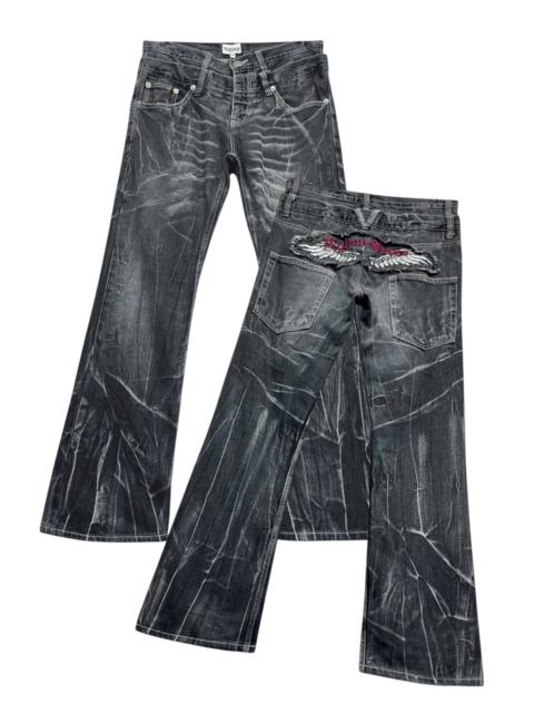 Other Designers 14th Addiction - FLARE Punk Double Waist Clawmark Daicock Wings Embroidery🔥
