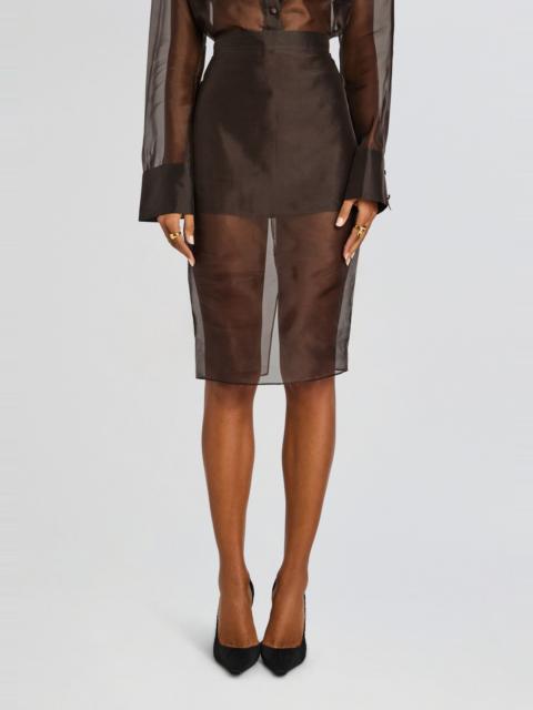 RETROFÊTE ELDA SILK MIDI SKIRT