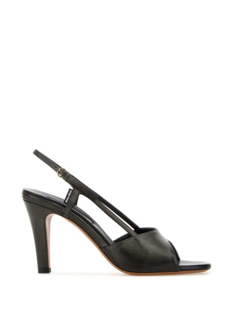 Miu Miu Miu Miu Women Black Leather Sandals