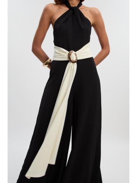 KAREN MILLEN Tall Soft Tailored Trim Detail Wide Leg Jumpsuit