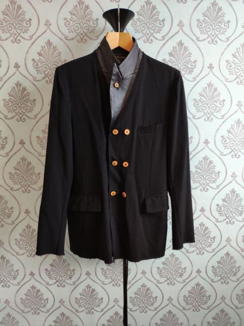 Comme des Garçons Homme Plus ARCHIVE ! AW2002 double breasted blazer with leather collar