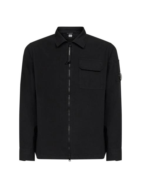 C.P. Company Black organic cotton gabardine Lens overshirt