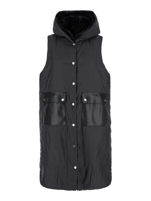 Max Mara Max Mara Women 'Florian' Black Sleeveless Down Jacket With Patch Pockets In Tech Fabric Woman