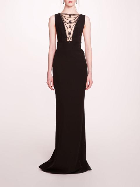 Marchesa JEWEL EMBELLISHED COLUMN GOWN