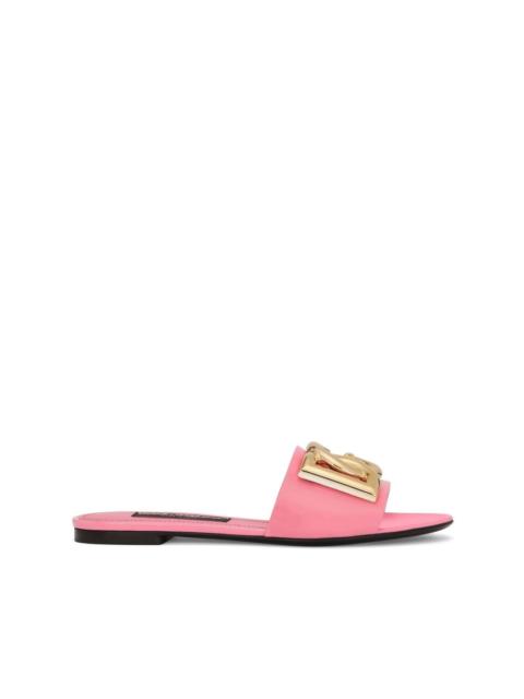 Dolce & Gabbana DG-logo patent leather sandals