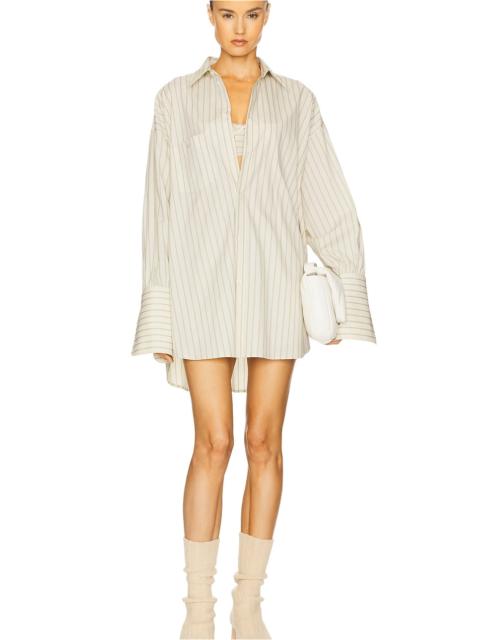 HELSA Pinstripe Poplin Oversized Shirt