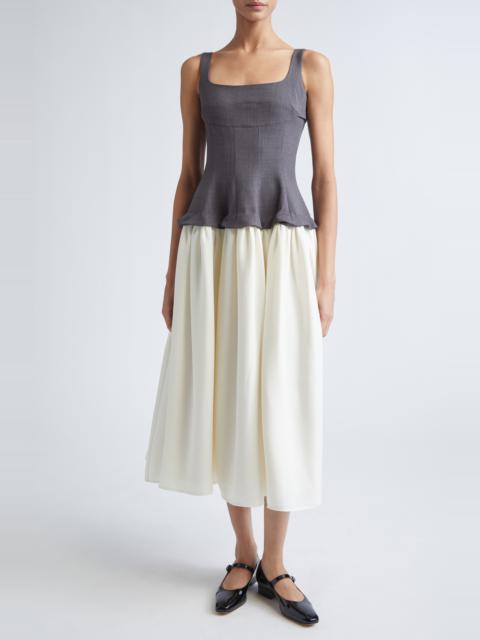 STINE GOYA Stine Goya Mixed Media Corset Dress in Melange Grey /Cream at Nordstrom