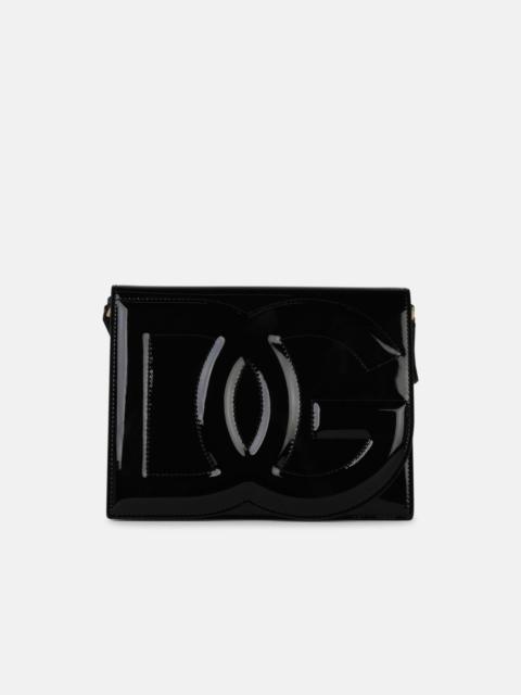 Dolce & Gabbana BLACK SHINY LEATHER SHOULDER BAG