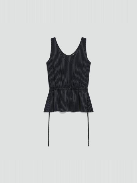 Theory Tie-Waist Tank Top in Washed Stripe