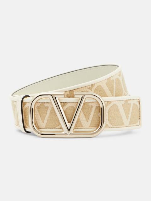 Valentino Toile Iconographe raffia-effect belt